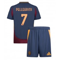 Camisa de Futebol AS Roma Lorenzo Pellegrini #7 Equipamento Alternativo Infantil 2024-25 Manga Curta (+ Calças curtas)